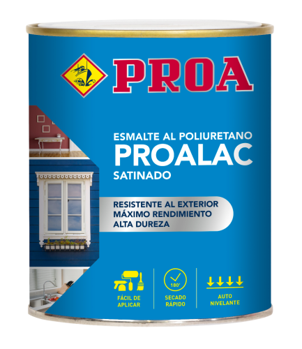 Esmalte laca al poliuretano. Satinado. PROALAC. negro